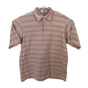 The Broadmoor Short Sleeve Striped Golf Polo Shirt Men's Size Large